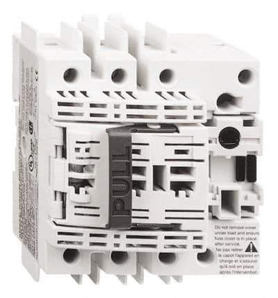 Schneider Electric - 3 Pole, 600 VAC, 30 Amp, Pressure Plate and DIN Rail Mount Fuse Holder - Compatible with J Class, 105mm Wide Fuse - Exact Industrial Supply