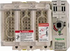 Schneider Electric - 3 Pole, 600 Volt, 30 Amp, Pressure Plate and DIN Rail Mount Fuse Holder - Compatible with J Class, 149mm Wide Fuse - Exact Industrial Supply