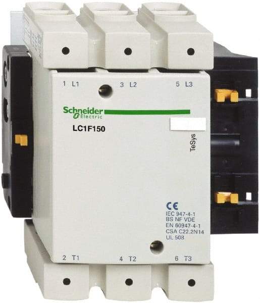 Schneider Electric - 3 Pole, 48 Coil VAC, 250 Amp at 440 VAC, Nonreversible IEC Contactor - Bureau Veritas, CCC, CSA, DNV, EN/IEC 60947-1, EN/IEC 60947-4-1, GL, JEM 1038, LROS, RINA, RMRoS, RoHS Compliant, UL Listed - Exact Industrial Supply