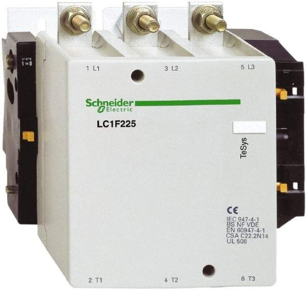 Schneider Electric - 3 Pole, 330 Amp at 440 VAC and 400 Amp at 440 VAC, Nonreversible IEC Contactor - Bureau Veritas, CCC, CSA, DNV, EN/IEC 60947-1, EN/IEC 60947-4-1, GL, JEM 1038, LROS, RINA, RMRoS, RoHS Compliant, UL Listed - Exact Industrial Supply