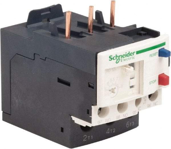 Schneider Electric - 3 Pole, NEMA Size 00-1, 5.5 to 8 Amp, 690 VAC, Thermal NEMA Overload Relay - Trip Class 20, For Use with LC1D09, LC1D12, LC1D18, LC1D25, LC1D32 and LC1D38 - Exact Industrial Supply