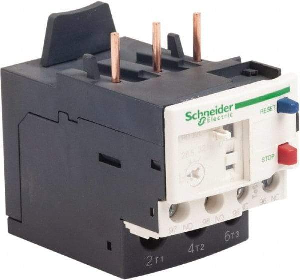 Schneider Electric - 3 Pole, NEMA Size 1, 23 to 32 Amp, 690 VAC, Thermal NEMA Overload Relay - Trip Class 20, For Use with LC1D25, LC1D32 and LC1D38 - Exact Industrial Supply