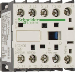 Schneider Electric - 3 Pole, 220 to 230 Coil VAC at 50/60 Hz, 6 Amp at 440 VAC, Nonreversible IEC Contactor - BS 5424, CSA, IEC 60947, NF C 63-110, RoHS Compliant, UL Listed, VDE 0660 - Exact Industrial Supply