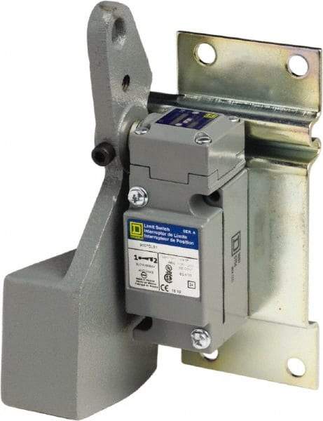 Square D - SPST, NC, 250 VDC, 600 VAC, Screw Terminal, Rotary Head Actuator, General Purpose Limit Switch - 1, 2, 4, 6, 12, 13, 6P NEMA Rating, Front Mount/Rear Mount - Exact Industrial Supply