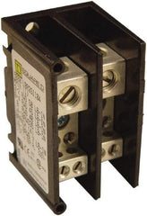 Square D - 2 Poles, 115 (Copper), 90 (Aluminium) Amp, Thermoplastic Power Distribution Block - 600 VAC, 1 Primary Connection - Exact Industrial Supply