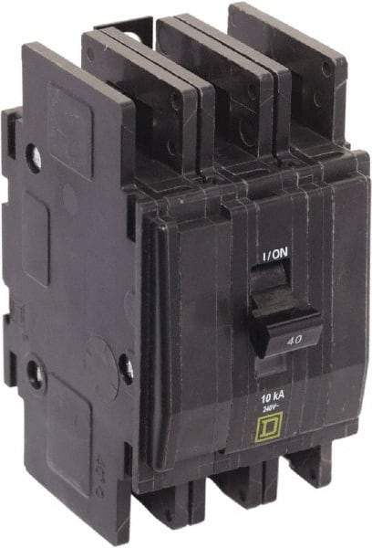 Square D - 40 Amp, 240 VAC, 3 Pole, Panel Mount Miniature Circuit Breaker - Exact Industrial Supply