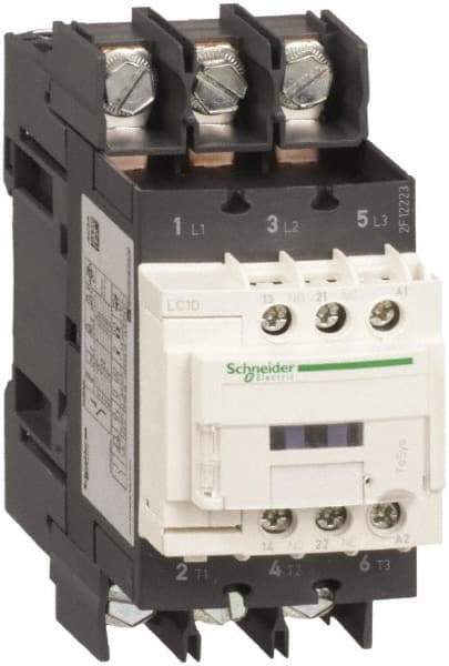 Schneider Electric - 3 Pole, 24 Coil VDC, 40 Amp at 440 VAC, Nonreversible IEC Contactor - CCC, CSA, CSA C22.2 No. 14, EN/IEC 60947-4-1, EN/IEC 60947-5-1, GOST, RoHS Compliant, UL 508, UL Listed - Exact Industrial Supply