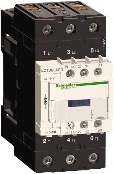 Schneider Electric - 3 Pole, 24 Coil VDC, 65 Amp at 440 VAC, Nonreversible IEC Contactor - CCC, CSA, CSA C22.2 No. 14, EN/IEC 60947-4-1, EN/IEC 60947-5-1, GOST, RoHS Compliant, UL 508, UL Listed - Exact Industrial Supply