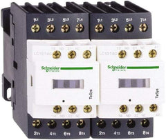 Schneider Electric - 3 Pole, 120 Coil VAC at 50/60 Hz, 40 Amp at 440 VAC, Reversible IEC Contactor - 1 Phase hp: 3 at 115 VAC, 5 at 230/240 VAC, 3 Phase hp: 10 at 200/208 VAC, 10 at 230/240 VAC, 30 at 460/480 VAC, 30 at 575/600 VAC - Exact Industrial Supply