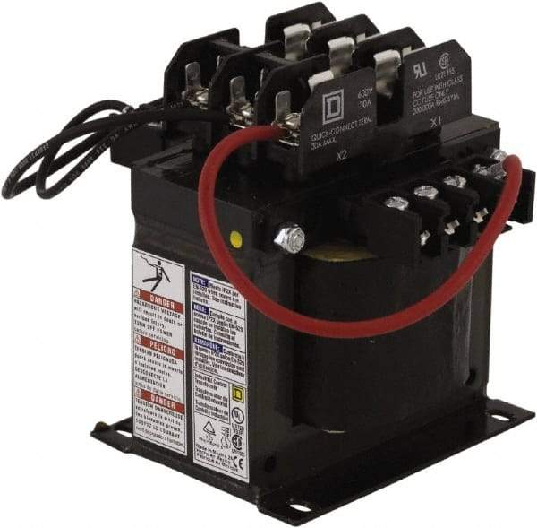 Square D - 350 VA, Top Mount Fuse Block Control Transformer - 50/60 Hz, 5.11 Inch Deep x 5.13 Inch High - Exact Industrial Supply