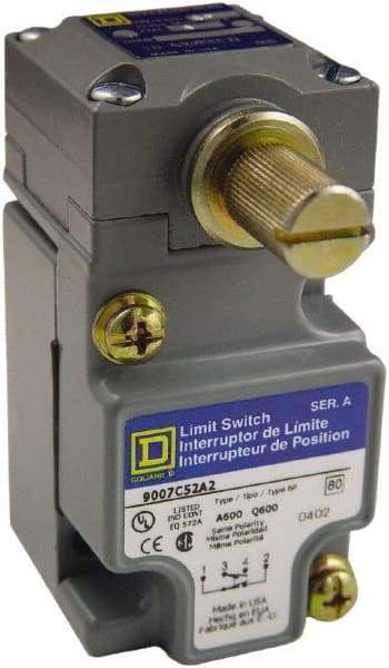 Square D - SPDT, NC/NO, 600 Volt Screw Terminal, Rotary Head Actuator, General Purpose Limit Switch - 1, 2, 4, 6, 12, 13, 6P NEMA Rating, IP67 IPR Rating - Exact Industrial Supply