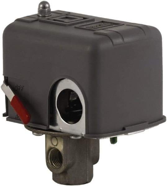Square D - 1 and 3R NEMA Rated, 70 to 150 psi, Electromechanical Pressure and Level Switch - Fixed Pressure, 575 VAC, L1-T1, L2-T2 Terminal, For Use with Square D Pumptrol - Exact Industrial Supply