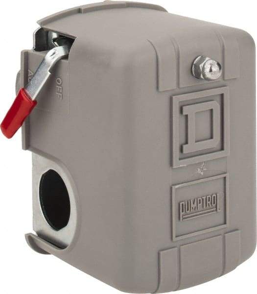 Square D - 1 and 3R NEMA Rated, 100 to 200 psi, Electromechanical Pressure and Level Switch - Fixed Pressure, 575 VAC, L1-T1, L2-T2 Terminal, For Use with Square D Pumptrol - Exact Industrial Supply