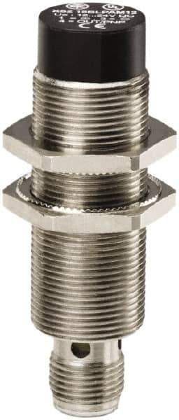 Telemecanique Sensors - NPN, 8mm Detection, Cylinder, Inductive Proximity Sensor - 3 Wires, IP67, 12 VDC, 12 VDC, 24 VDC, M18x1 Thread, 64mm Long x 18mm Wide - Exact Industrial Supply