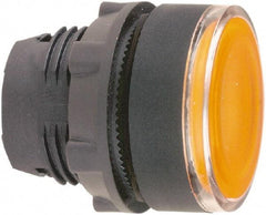 Schneider Electric - 22mm Mount Hole, Flush, Pushbutton Switch Only - Round, Yellow Pushbutton, Illuminated, Momentary (MO) - Exact Industrial Supply