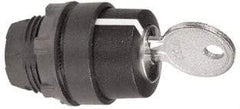 Schneider Electric - 22mm Mount Hole, 3 Position, Key Operated, Selector Switch Only - Black, Momentary (MO), Nonilluminated, Shock, Vibration and Water Resistant - Exact Industrial Supply