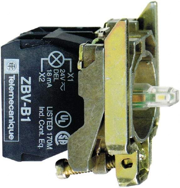 Schneider Electric - 110-120 V Blue Lens LED Indicating Light - Screw Clamp Connector, Vibration Resistant - Exact Industrial Supply