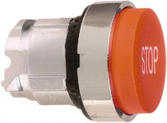 Schneider Electric - 22mm Mount Hole, Extended Straight, Pushbutton Switch Only - Round, Red Pushbutton, Nonilluminated, Momentary (MO) - Exact Industrial Supply