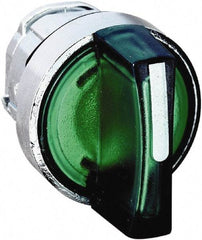 Schneider Electric - 22mm Mount Hole, 2 Position, Handle Operated, Selector Switch - Green, Maintained (MA), Illuminated, Shock, Vibration and Water Resistant - Exact Industrial Supply