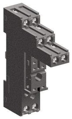 Schneider Electric - 250 VAC, 12 Amp, Flat Relay Socket - DIN Rail Mount, Panel Mount, IP20, Box Lug Separate Terminal - Exact Industrial Supply