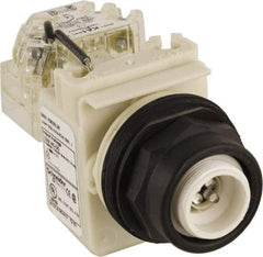 Schneider Electric - 120 V White Lens LED Pilot Light - Round Lens, Screw Clamp Connector, 54mm OAL x 42mm Wide, Vibration Resistant - Exact Industrial Supply