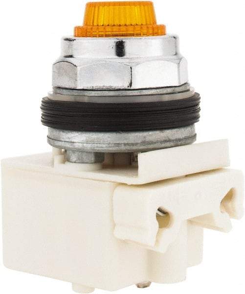 Schneider Electric - 28 V Amber Lens Indicating Light - Screw Clamp Connector - Exact Industrial Supply