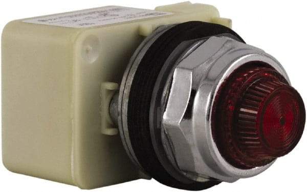 Schneider Electric - Red Lens Indicating Light - Screw Clamp Connector - Exact Industrial Supply