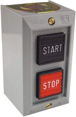 Schneider Electric - 2 Operator, Projecting Pushbutton Control Station - Start, Stop (Legend), Momentary Switch, NO/NC Contact, NEMA 1 - Exact Industrial Supply