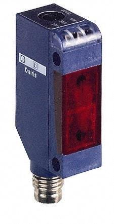 Telemecanique Sensors - 4 Pin M8 Connector, 15m Nominal Distance, Shock and Vibration Resistant, Through Beam Photoelectric Sensor - 12 to 24 VDC, 250 Hz, PBT, 20mm Long x 12mm Wide x 45mm High - Exact Industrial Supply