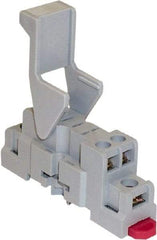 Square D - 5 Pins, 300 VAC, 15 Amp, Spade Relay Socket - DIN Rail Mount, Panel Mount, Screw Clamp Terminal - Exact Industrial Supply