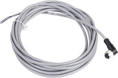 Telemecanique Sensors - 3 Amp, M12 4 Pin Elbowed Female Cordset Sensor and Receptacle - 250 VAC, 300 VDC, 5m Cable Length, IP67 Ingress Rating - Exact Industrial Supply