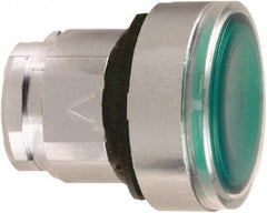 Schneider Electric - 22mm Mount Hole, Flush, Pushbutton Switch Only - Round, Green Pushbutton, Illuminated, Maintained (MA) - Exact Industrial Supply