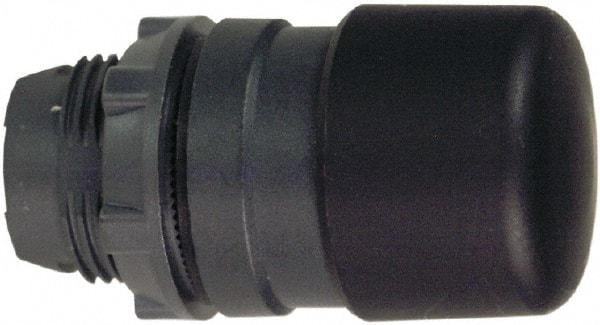 Schneider Electric - 22mm Mount Hole, Extended Mushroom Head, Pushbutton Switch Only - Round, Black Pushbutton, Nonilluminated, Momentary (MO) - Exact Industrial Supply