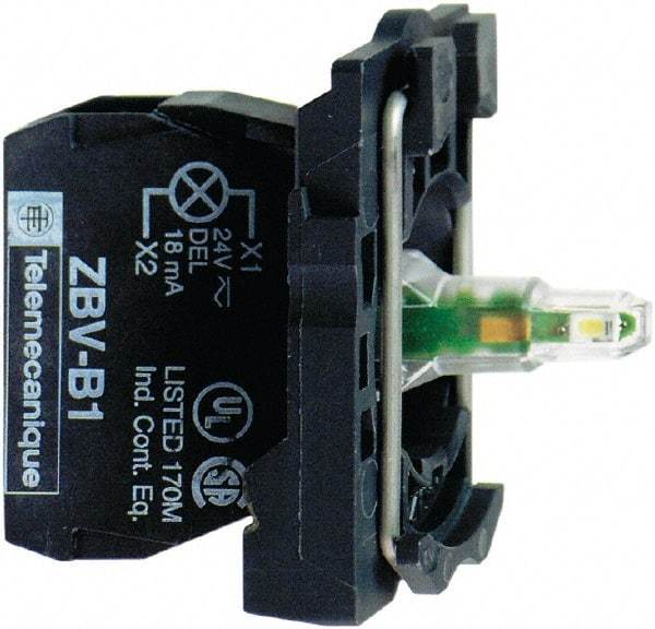 Schneider Electric - 110-120 V Orange Lens LED Indicating Light - Screw Clamp Connector, Vibration Resistant - Exact Industrial Supply