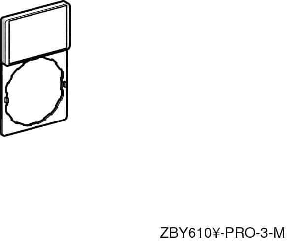 Schneider Electric - Rectangular, Legend Plate - Blank - Black and Red Background, 22mm Hole Diameter, 30mm Wide x 50mm High - Exact Industrial Supply