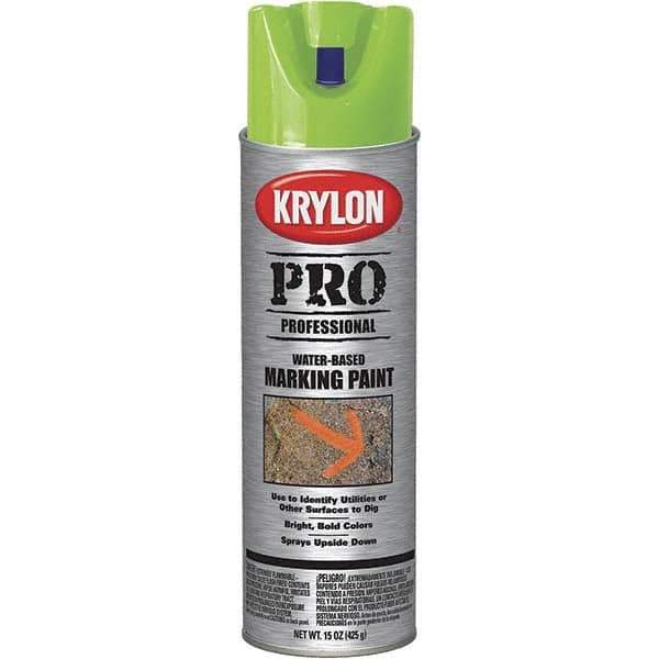 Krylon - 15 fl oz Green Marking Paint - Water Base Formula - Exact Industrial Supply