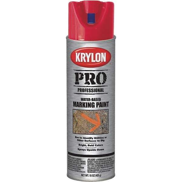 Krylon - 15 fl oz Red Marking Paint - Water Base Formula - Exact Industrial Supply