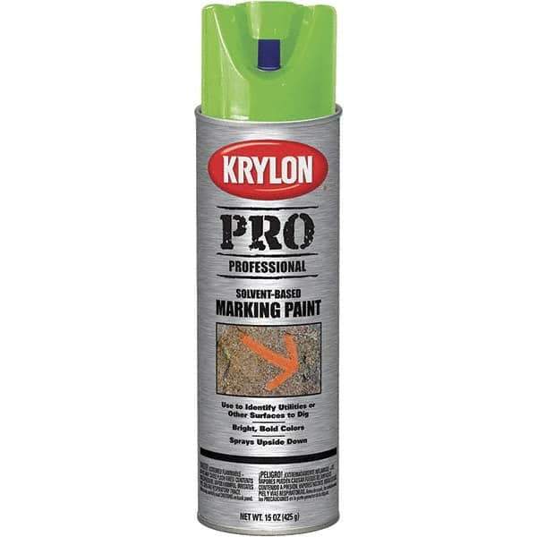 Krylon - 15 fl oz Green Marking Paint - Solvent Base Formula - Exact Industrial Supply