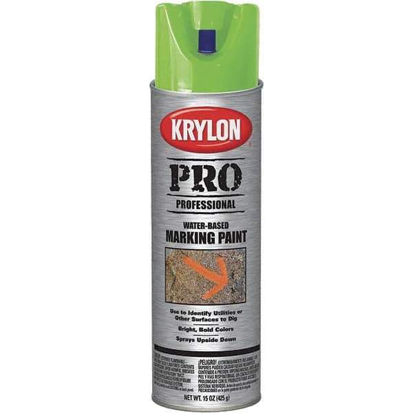 Krylon - 15 fl oz Green Marking Paint - Water Base Formula - Exact Industrial Supply
