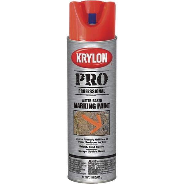 Krylon - 15 fl oz Red/Orange Marking Paint - Water Base Formula - Exact Industrial Supply