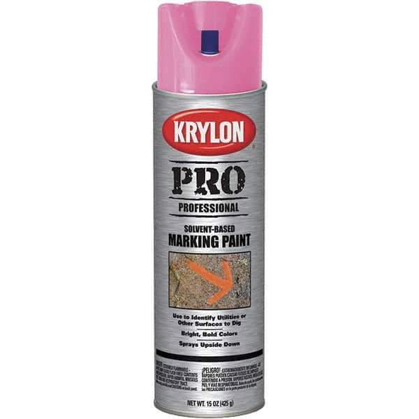 Krylon - 15 fl oz Pink Marking Paint - Solvent Base Formula - Exact Industrial Supply