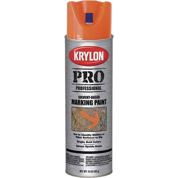 Krylon - 15 fl oz Orange Marking Paint - Solvent Base Formula - Exact Industrial Supply