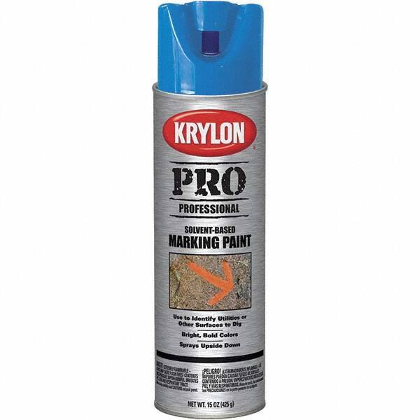 Krylon - 15 fl oz Blue Marking Paint - Solvent Base Formula - Exact Industrial Supply