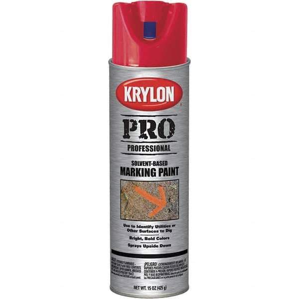 Krylon - 15 fl oz Red Marking Paint - Solvent Base Formula - Exact Industrial Supply