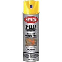 Krylon - 15 fl oz Yellow Marking Paint - Solvent Base Formula - Exact Industrial Supply