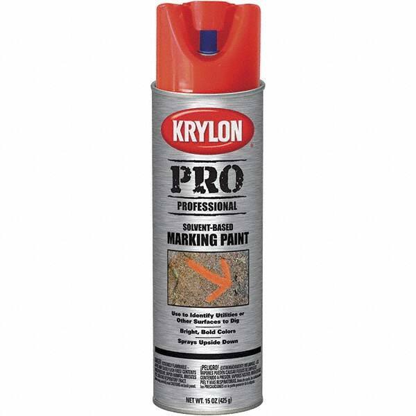 Krylon - 15 fl oz Red/Orange Marking Paint - Solvent Base Formula - Exact Industrial Supply
