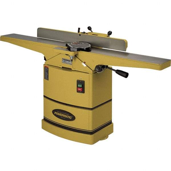 Powermatic - 6,000 RPM, 6" Cutting Width, 1/2" Cutting Depth, Jointer - 4" Fence Height, 38" Fence Length, 1 hp - Exact Industrial Supply