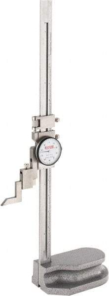 SPI - 12" Stainless Steel Dial Height Gage - 0.001" Graduation, Accurate to 0.0015", Dial Display - Exact Industrial Supply