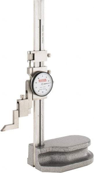 SPI - 6" Stainless Steel Dial Height Gage - 0.001" Graduation, Accurate to 0.001", Dial Display - Exact Industrial Supply