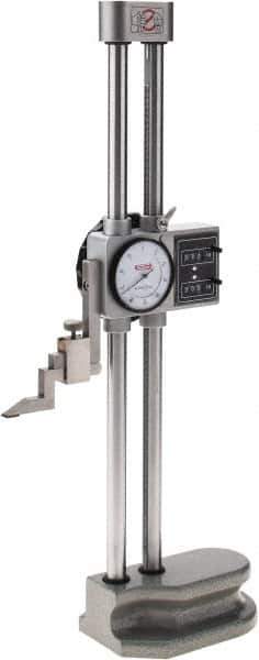 SPI - 12" Stainless Steel Dial Height Gage - 0.001" Graduation, Accurate to 0.0015", Dial and Counter Display - Exact Industrial Supply